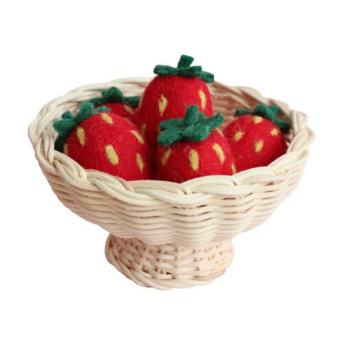 Rattan Footed Fraise Bowl, kids toys