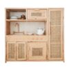 rattan kitchen toy with shelves, kids toys, kids furniture, wholesale, bulk