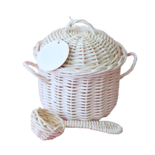 Rattan Play Pot and Ladle, kids toys, wholesale