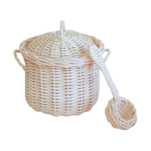Rattan Play Pot and Ladle, kids toys, wholesale
