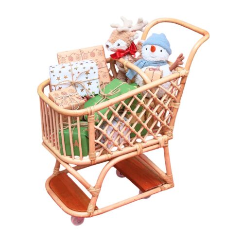 Rattan Shopping Trolley Kids, rattan kids toys, rattan kids furniture, wholesale, bulk, childrens