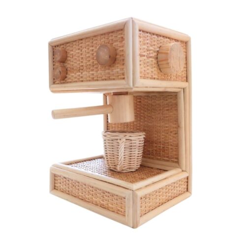 Rattan coffee machine toy, kids toys, kids furniture, wholesale, bulk