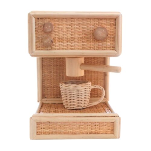 Rattan coffee machine toy, kids toys, kids furniture, wholesale, bulk