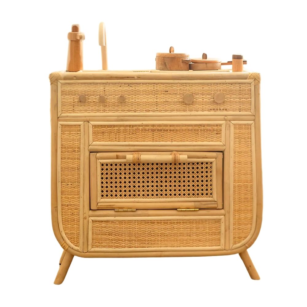 new classic toys rattan wooden kitchenette, kids toys, kids furniture, wholesale, bulk