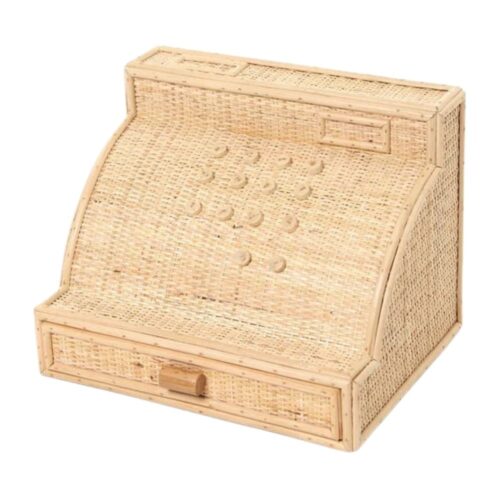 rattan cash register machine kids toy, kids toys, kids furniture, wholesale, bulk