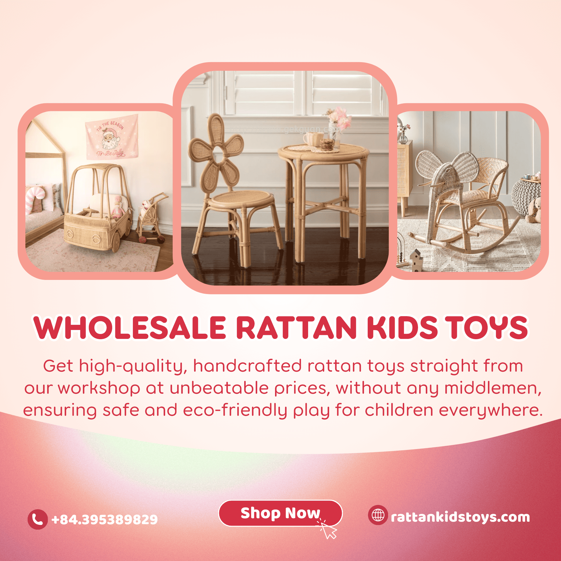 rattan kids toys, furniture, wholesale, bulk, australia