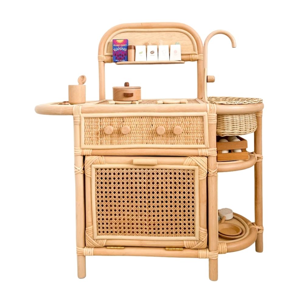 rattan kitchen toys set, kids toys, kids furniture, wholesale, bulk