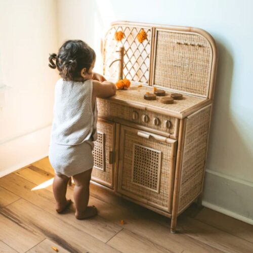 rattan kitchenette for kids, kids toys, kids furniture, wholesale, bulk