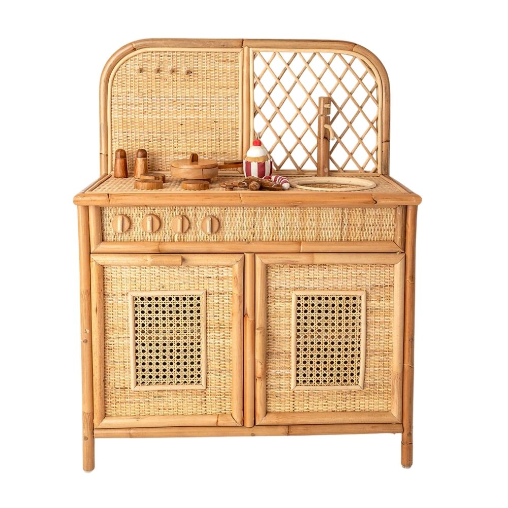 rattan kitchenette for kids, kids toys, kids furniture, wholesale, bulk