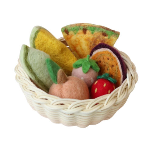 rattan play bowl set, kids toys