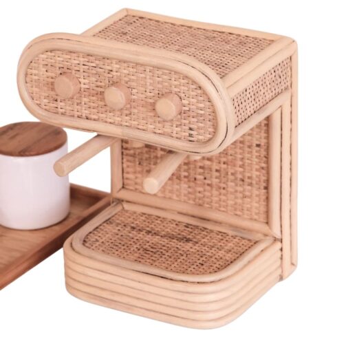 rattan play coffee machine, kids toys, kids furniture, wholesale, bulk