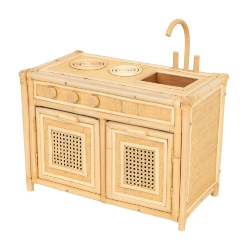 rattan play kitchen for Toddlers, kids toys, kids furniture, wholesale, bulk