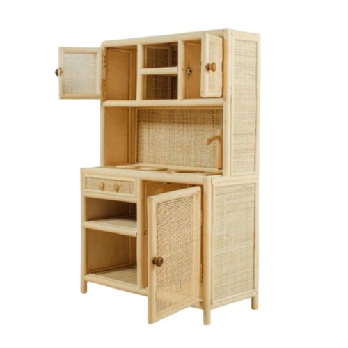 rattan play kitchen set, kids toys, kids furniture, wholesale, bulk