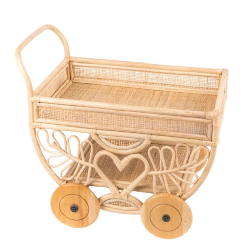 rattan play tea cart, kids toys