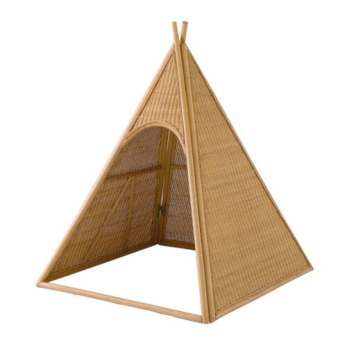 Rattan Play Tent Camper, rattan kids furniture, kids toys, rattan