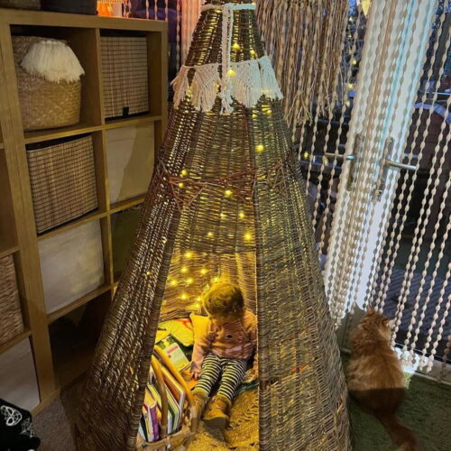 Rattan Play Wigwam, rattan kids furniture, kids toys, rattan