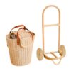 Rattan Rolling Market Cart, rattan kids toys, rattan kids furniture, wholesale, bulk, childrens