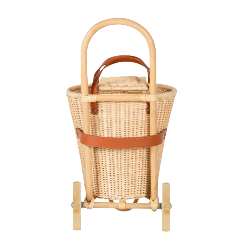 Rattan Rolling Market Cart, rattan kids toys, rattan kids furniture, wholesale, bulk, childrens