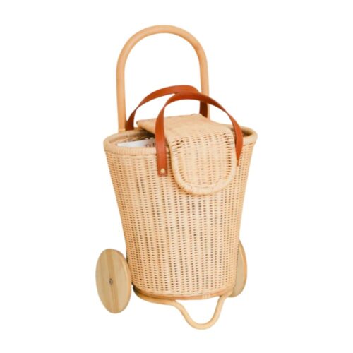rattan rolling market cart, rattan kids toys, rattan kids furniture, wholesale, bulk, childrens