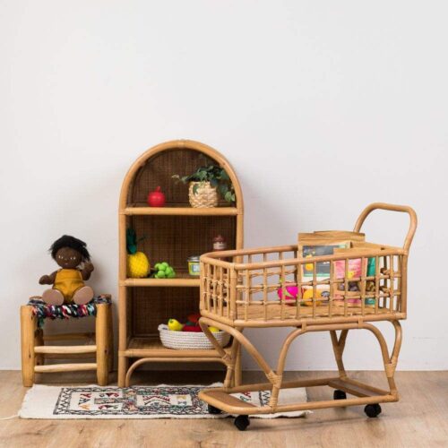 Rattan Play Market Cart, rattan kids toys, rattan kids furniture, wholesale, bulk, childrens
