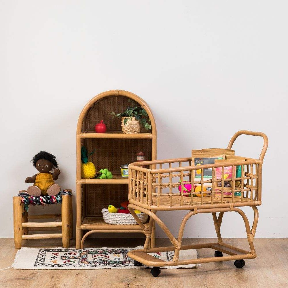 Rattan Play Market Cart, rattan kids toys, rattan kids furniture, wholesale, bulk, childrens