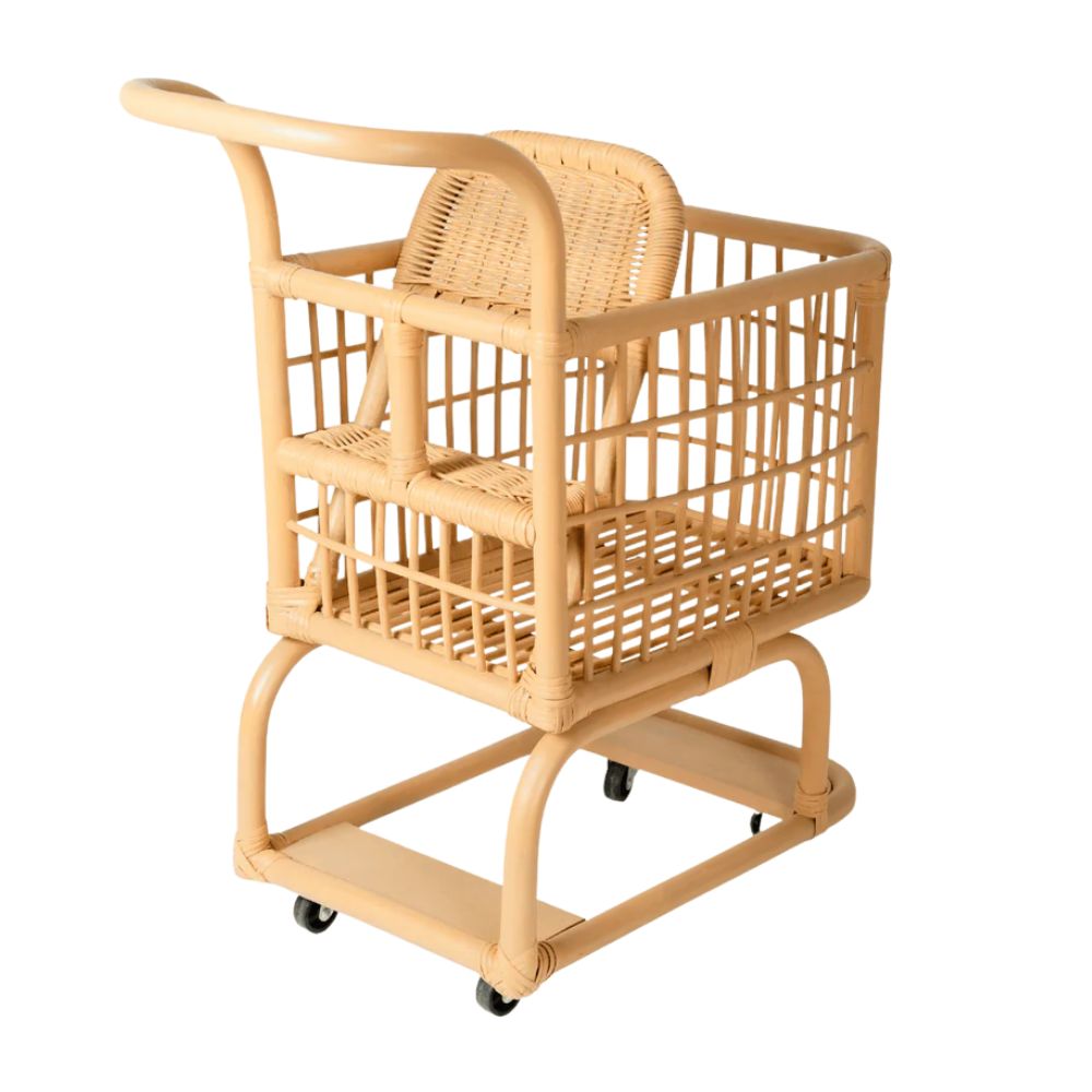 Rattan Shopping Cart, rattan kids toys, rattan kids furniture, wholesale, bulk, childrens