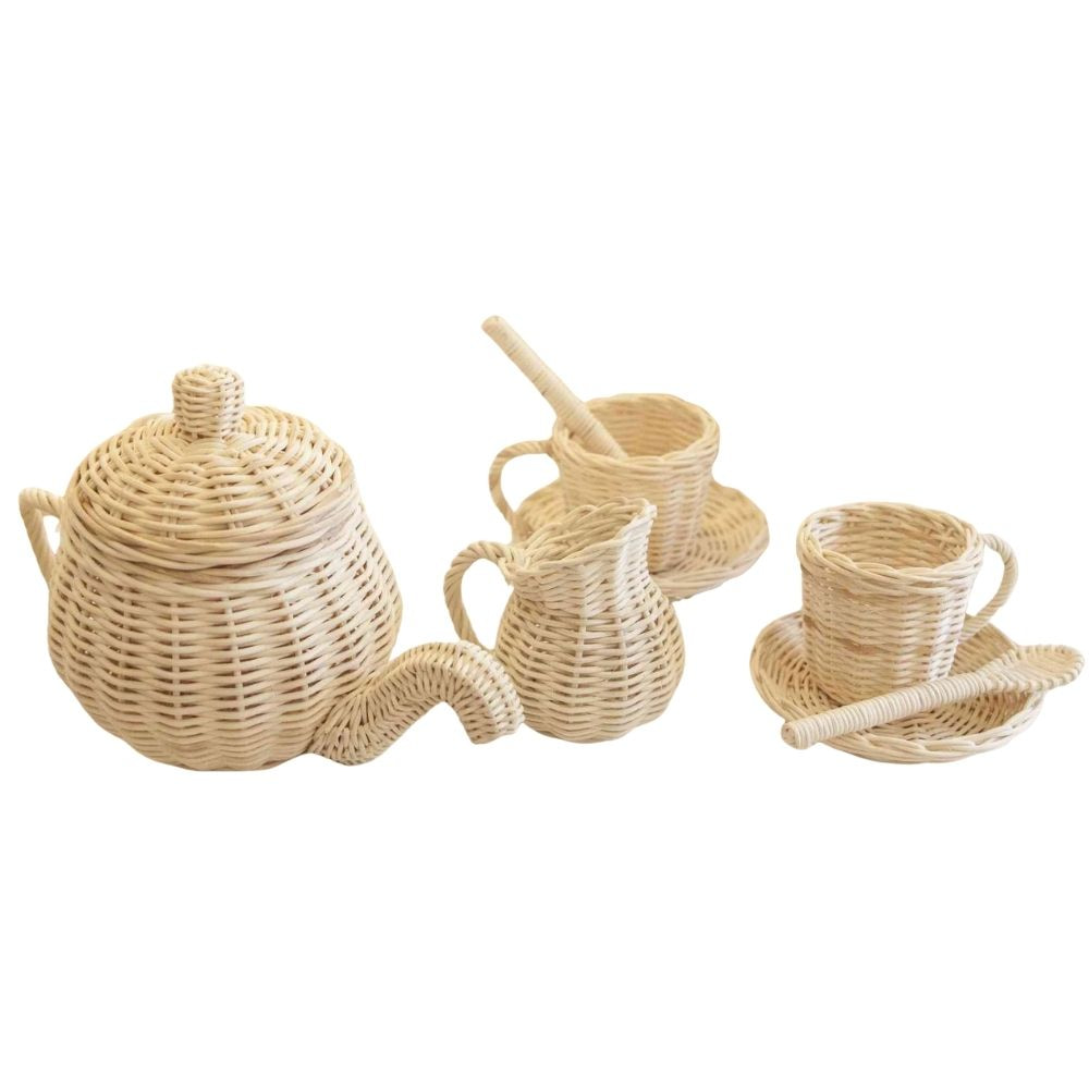 rattan tea set kids, kids toys, wholesale