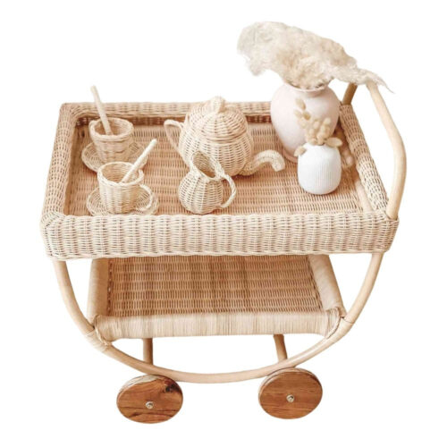 rattan tea cart, kids toys, wholesale