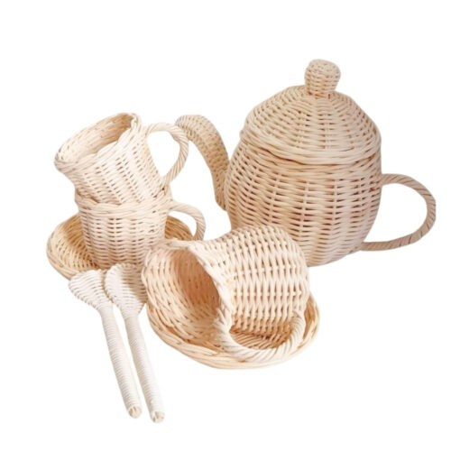 rattan tea set kids, kids toys, wholesale