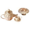 rattan tea set with cake stand, kids toys, wholesale