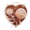 rattan tea set with heart shape box, kids toys