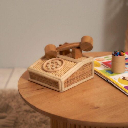 rattan telephone toy, kids toys, kids furniture, wholesale, bulk