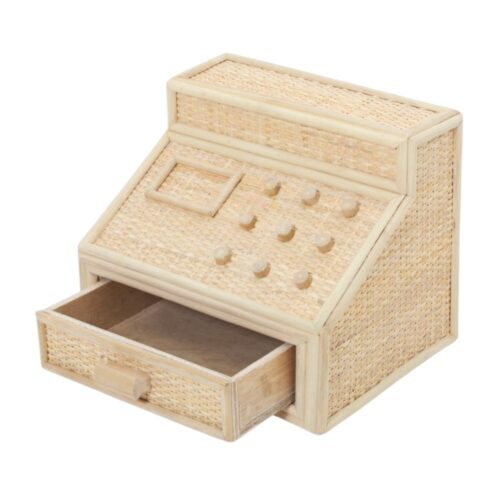 rattan toy cash register, kids furniture, wholesale, bulk