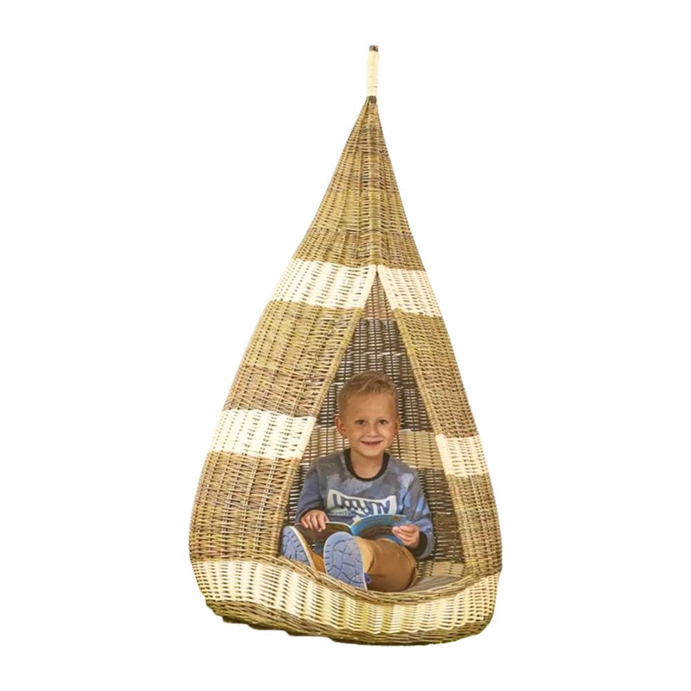 Wicker Reading Pod for Children, rattan kids furniture, kids toys, rattan