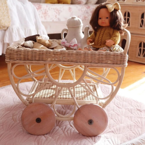 woven rattan tea cart kids toys, wholesale, bulk