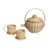 woven rattan tea set, kids toys, wholesale