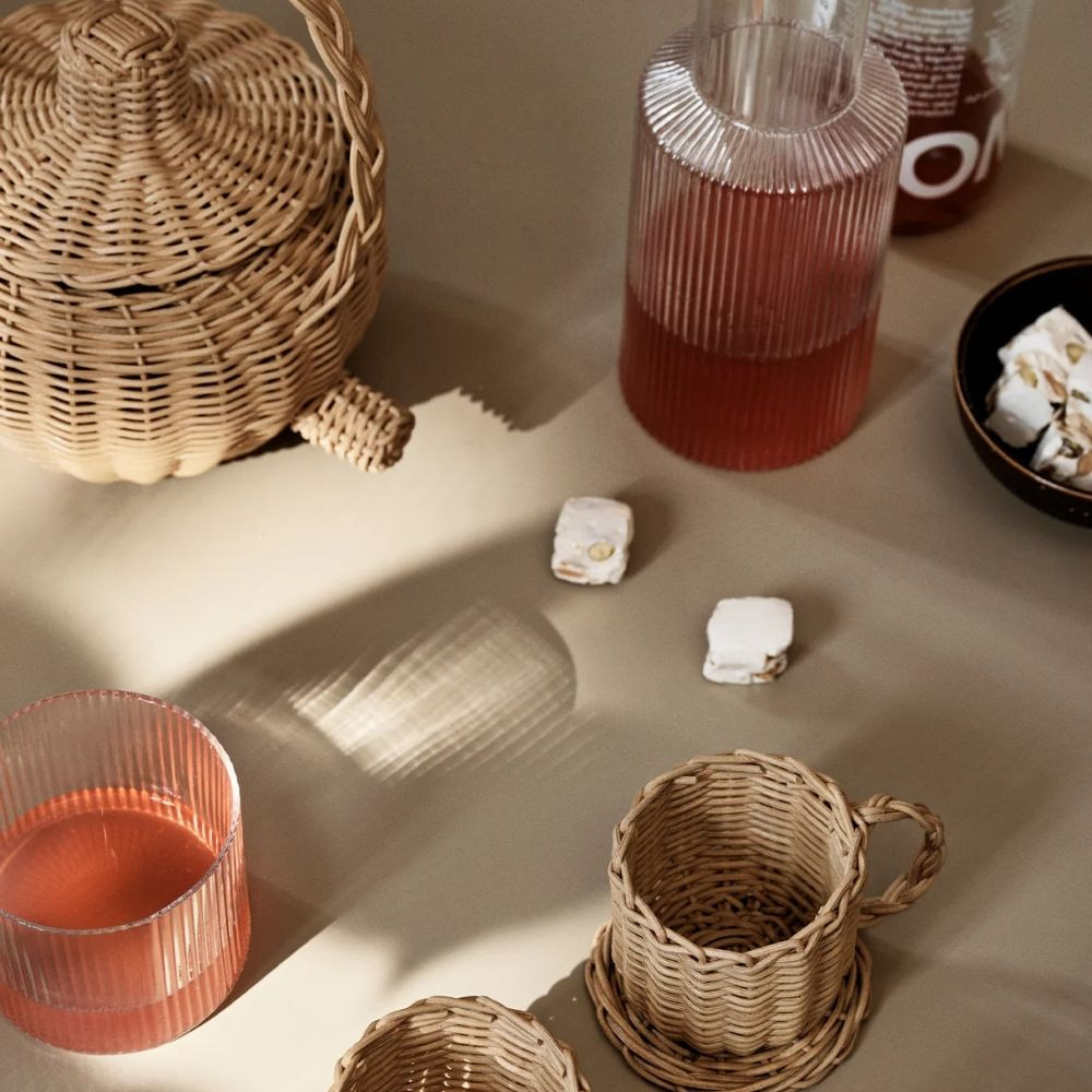 woven rattan tea set, kids toys, wholesale