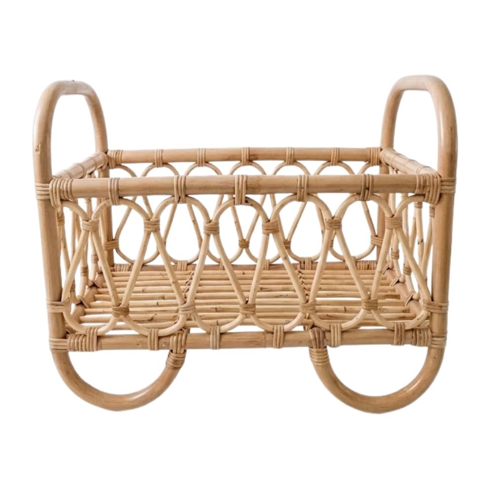 Rattan toy doll crib, rattan kids furniture, wholesale, bulk, childrens
