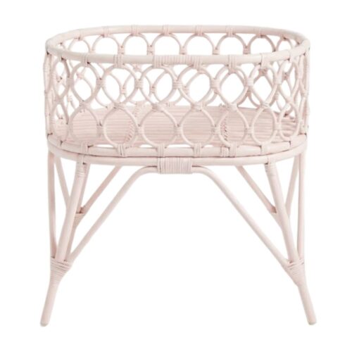 White Rattan Baby Doll Bassinet Kids Toys, rattan kids furniture, wholesale, bulk, childrens