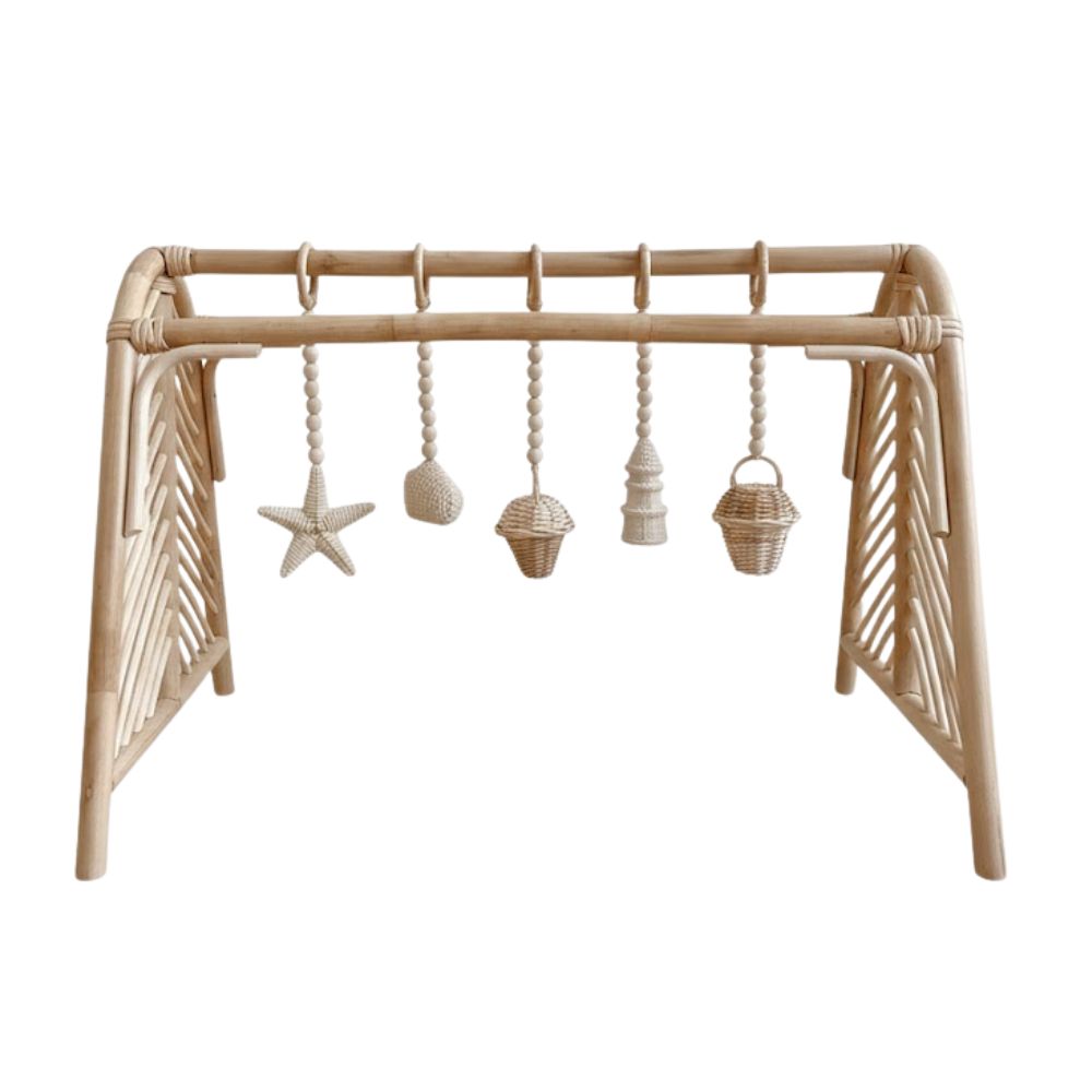 Baby Rattan Play Gym with Toys, rattan kids toys, rattan kids furniture, wholesale, bulk, childrens