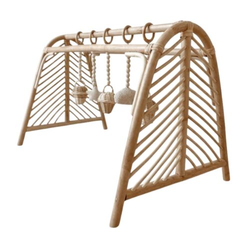 Baby Rattan Play Gym with Toys, rattan kids toys, rattan kids furniture, wholesale, bulk, childrens