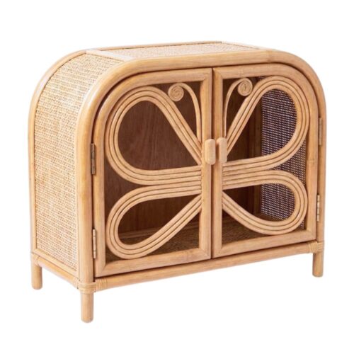 Butterfly Design Rattan Doll Armoire, rattan kids toys, rattan kids furniture, wholesale, bulk, childrens