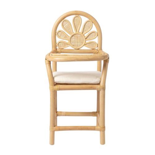 Flower Dedsign Rattan Baby Doll High Chair, rattan kids toys, rattan kids furniture, wholesale, bulk, childrens