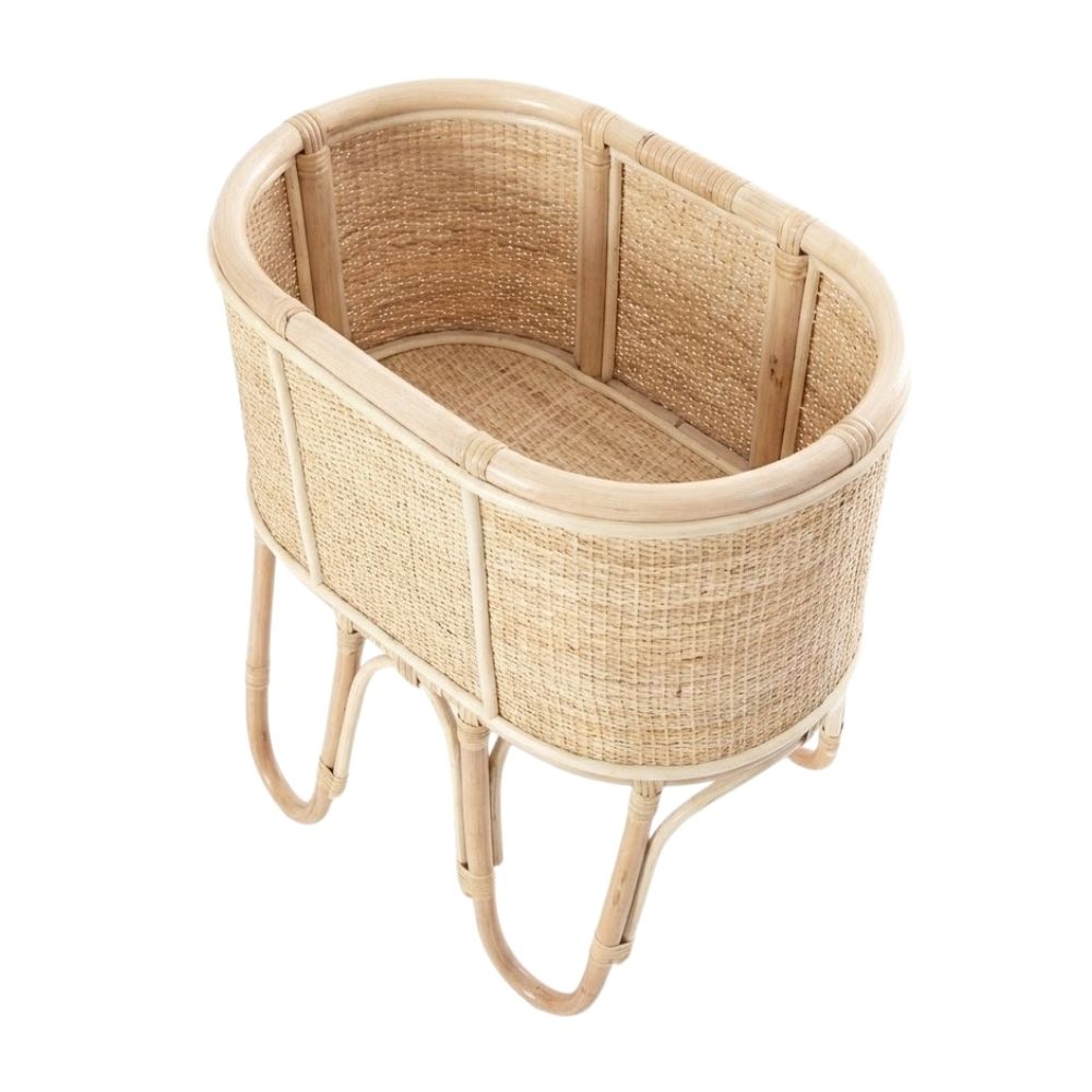 handwoven rattan dolls bassinet, rattan kids toys, rattan kids furniture, wholesale, bulk, childrens