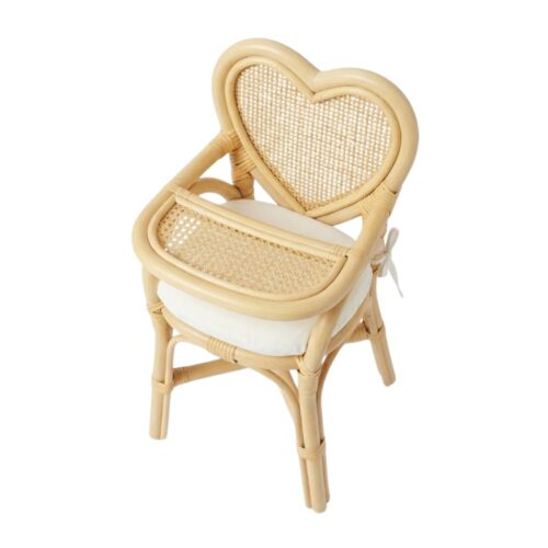 Heart Design Rattan Doll High Chair, rattan kids toys, rattan kids furniture, wholesale, bulk, childrens