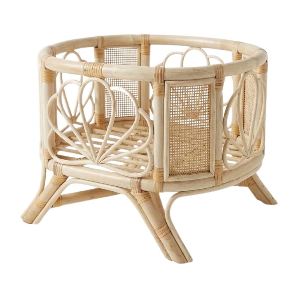 kids play rattan doll bassinet, rattan kids toys, rattan kids furniture, wholesale, bulk, childrens