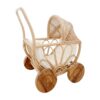 kids rattan doll pram, wicker doll buggy, doll stroller, rattan kids toys, rattan kids furniture, wholesale, bulk, childrens