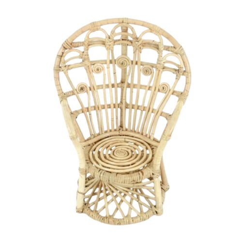 Peacock Rattan Doll Chair, rattan kids toys, rattan kids furniture, wholesale, bulk, childrens