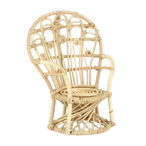 Peacock Rattan Doll Chair, rattan kids toys, rattan kids furniture, wholesale, bulk, childrens