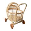 rattan baby doll buggy, wicker, doll buggy, doll stroller, rattan kids toys, rattan kids furniture, wholesale, bulk, childrens